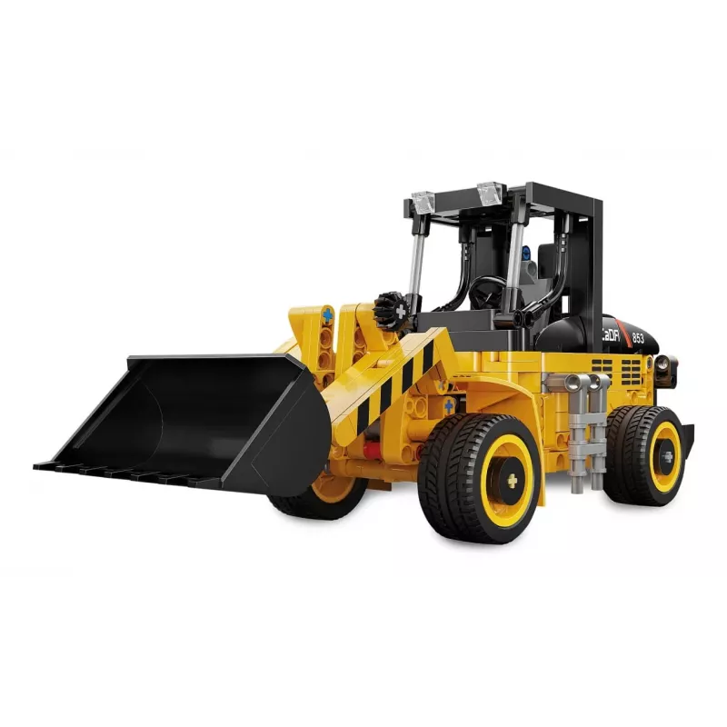 Konstruktorius ratinis krautuvas Jamara CaDA Wheel Loader Bricks, 403 detalės, nuo 8 m., juoda/geltona