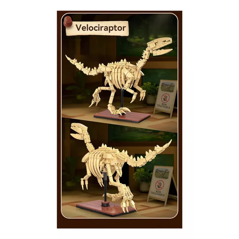 Konstruktorius Jamara CaADA Dinozaurų fosilija Velociraptor – 256 dalių, nuo 8 metų, smėlio/ruda