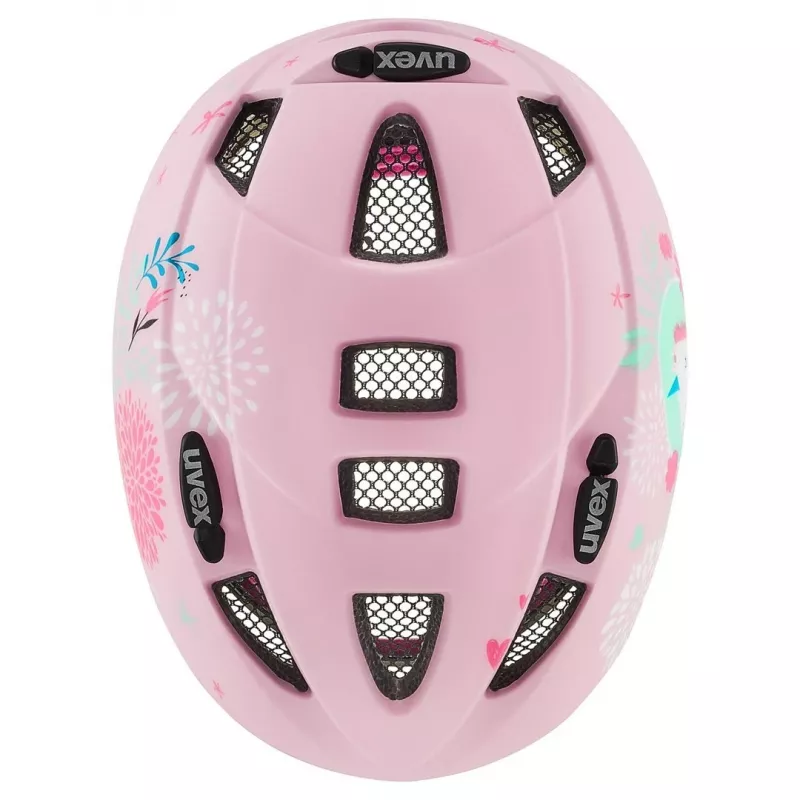 Vaikiškas apsauginis šalmas UVEX kid 2 cc Multicolour Pink, kietas korpusas, matinis paviršius