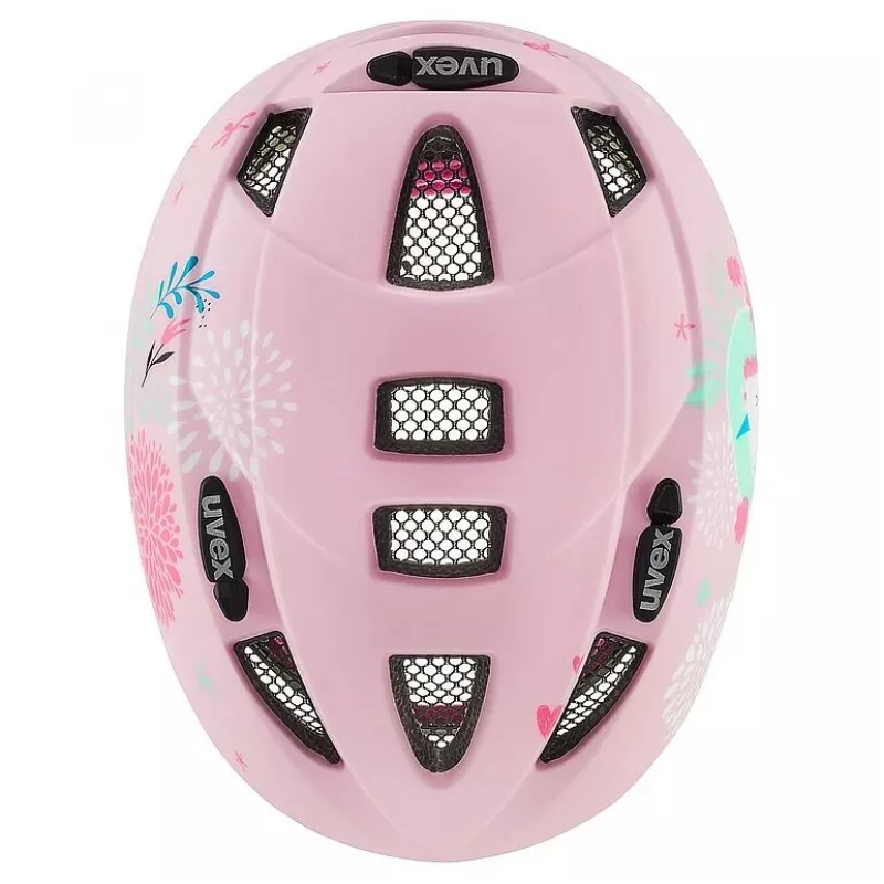 Vaikiškas apsauginis šalmas UVEX kid 2 cc Multicolour Pink, kietas korpusas, matinis paviršius