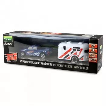 RC pikapas Amewi 22680 1:64 RTR su priekaba, mėlynas
