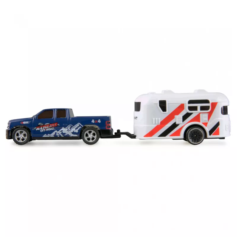 RC pikapas Amewi 22680 1:64 RTR su priekaba, mėlynas
