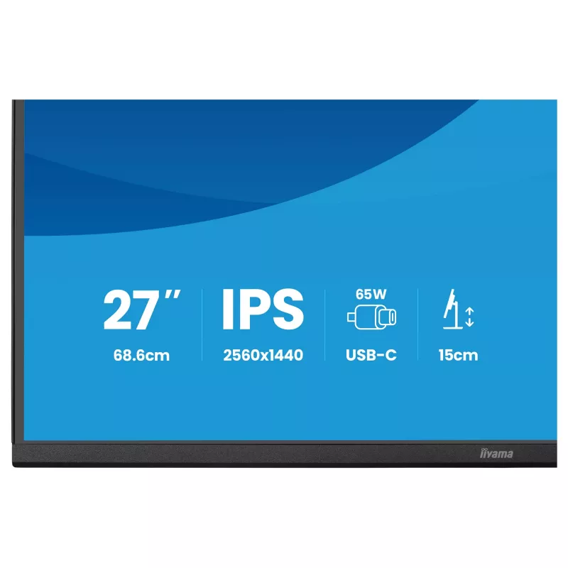Monitorius IIYAMA ProLite XB2797QSN-B1 27 colių 2560x1440 Quad HD IPS, matinis, USB 3.2 stotelė, garsiakalbiai, reguliuojamas aukštis, VESA