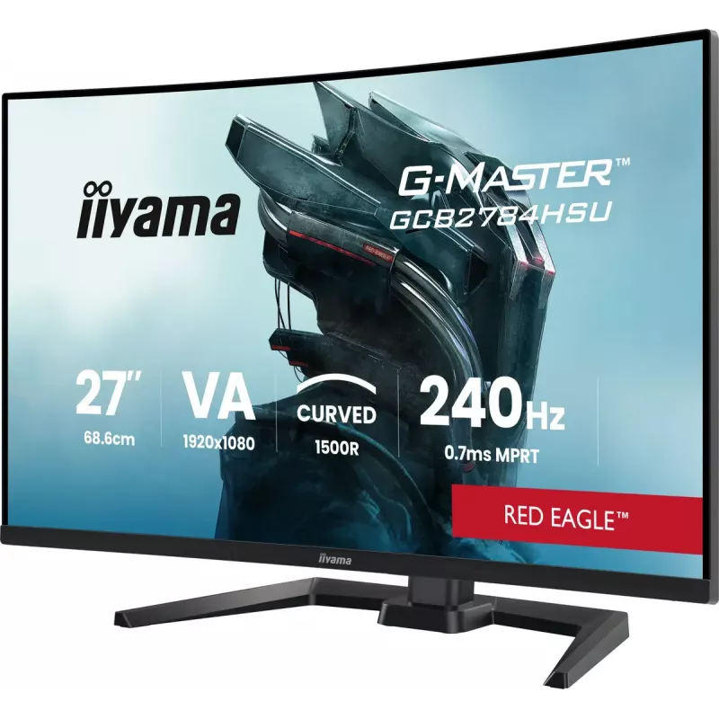 27 colių IIYAMA G-MASTER GCB2784HSU-B1 lenktas VA žaidimų monitorius 240Hz FHD 1920x1080 USB garsiakalbiai VESA