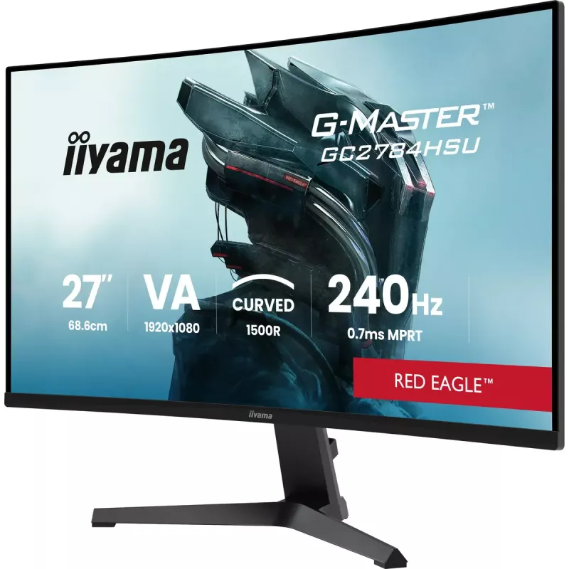 27 colių lenktas VA monitorius iiyama G-MASTER GC2784HSU-B1 240 Hz Full HD 1920x1080 USB garsiakalbiai VESA