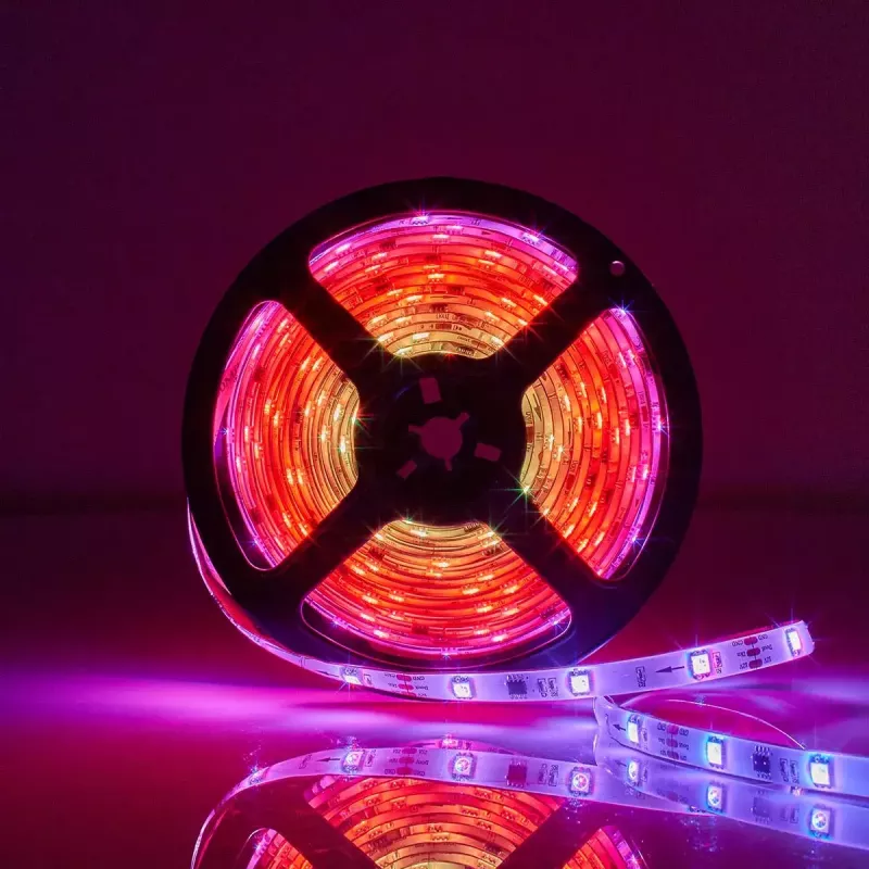Nedis WIFILS51CRGB protinga LED juostelė – Wi‑Fi, RGB, 24 W, 1 m laidas, 12 mm plotis