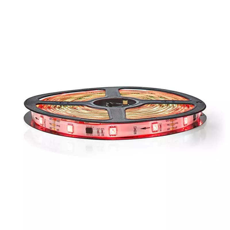 Nedis WIFILS51CRGB protinga LED juostelė – Wi‑Fi, RGB, 24 W, 1 m laidas, 12 mm plotis