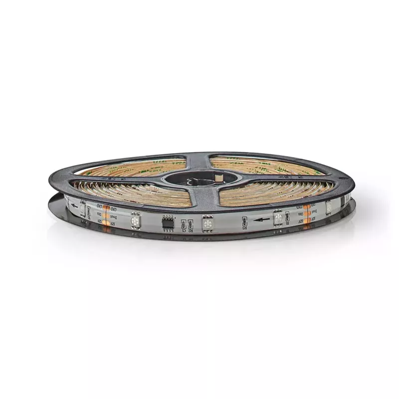 Nedis WIFILS51CRGB protinga LED juostelė – Wi‑Fi, RGB, 24 W, 1 m laidas, 12 mm plotis