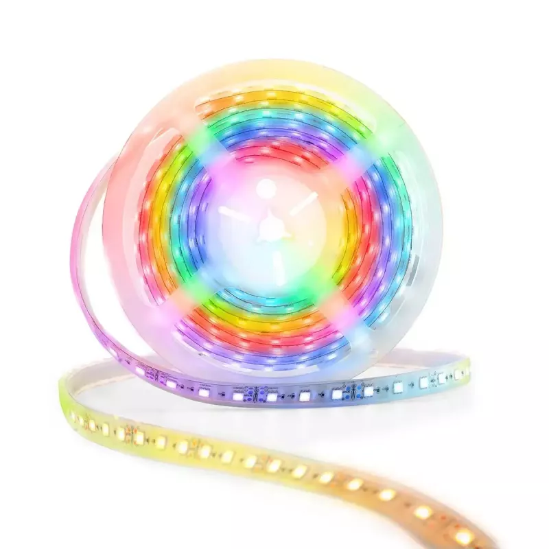 Nedis WIFILS51CRGB protinga LED juostelė – Wi‑Fi, RGB, 24 W, 1 m laidas, 12 mm plotis
