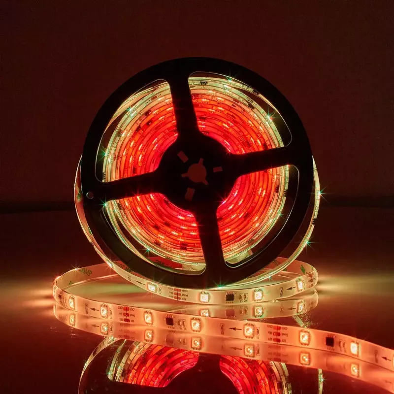 Nedis WIFILS51CRGB protinga LED juostelė – Wi‑Fi, RGB, 24 W, 1 m laidas, 12 mm plotis