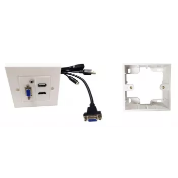 Sieninis jungiklis su HDMI, VGA, USB A ir 3,5 mm lizdu Vivolink WI221293