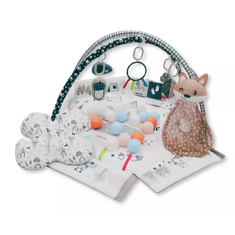 Kūdikių žaidimų kilimėlis milly mally Baby Mat 5in1 Minky – daugiafunkcis 5-in-1 kilimėlis pilvuko laikui, žaidimams, poilsiui, ropojimui ir kelionėms