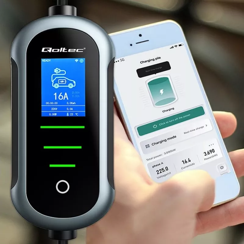 Įkroviklis elektromobiliui QOLTEC 11 kW 400 V CEE 16 A su WiFi