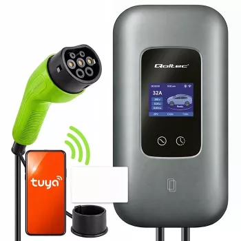 QOLTEC 52723 3 fazių elektromobilių įkrovimo stotelė 22 kW 32 A su WiFi