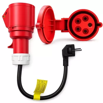 QOLTEC maitinimo adapteris CEE 16A 5 kontaktų 400V į SCHUKO 230V, modelis 52724
