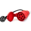 QOLTEC maitinimo adapteris CEE 16A 5 kontaktų 400V į SCHUKO 230V, modelis 52724