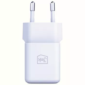 3MK Hyper GaN 20W sieninis įkroviklis su USB-C ir USB-A, PD 3.0 / QC 4+