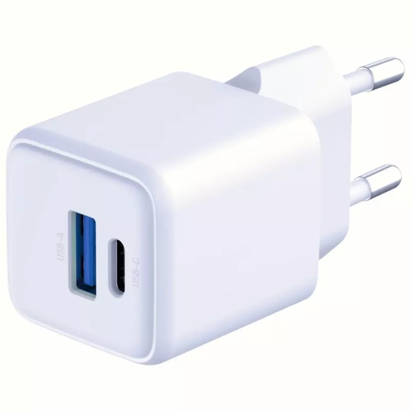 3MK Hyper GaN 20W sieninis įkroviklis su USB-C ir USB-A, PD 3.0 / QC 4+