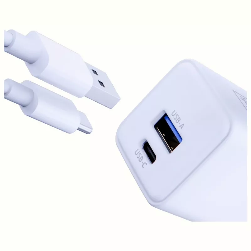 3MK Hyper GaN 20W sieninis įkroviklis su USB-C ir USB-A, PD 3.0 / QC 4+
