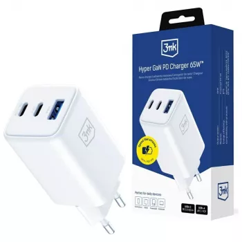 3MK Hyper GaN 65W QC4+ įkroviklis – USB GaN 65W greitasis įkroviklis su QC4+ palaikymu