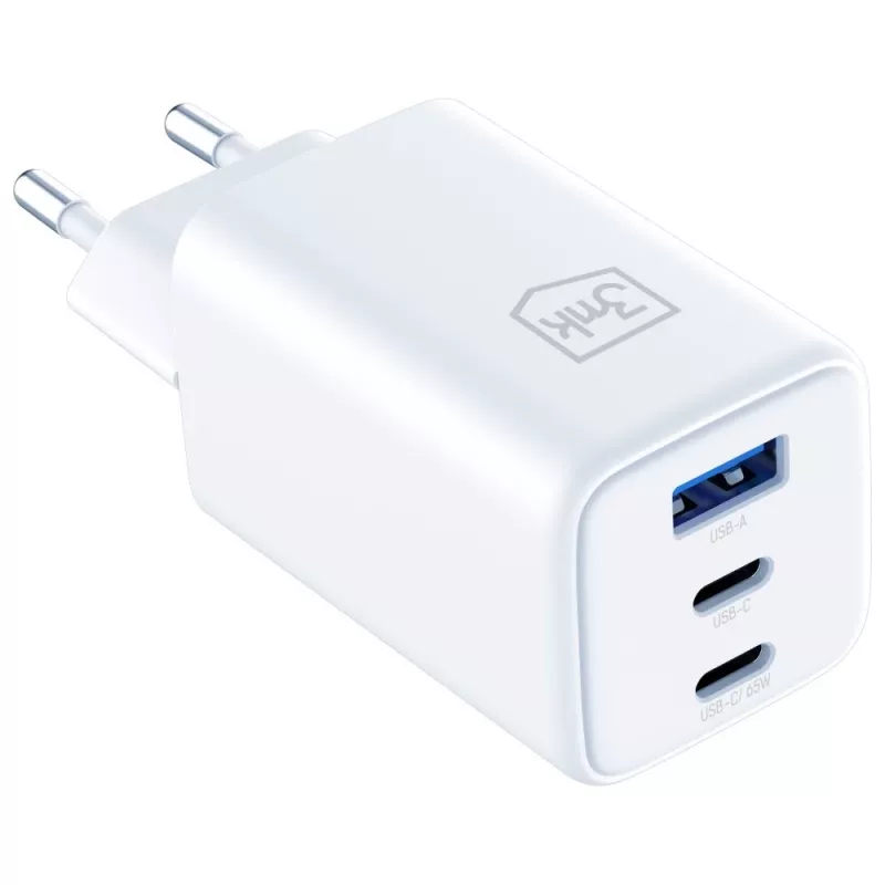 3MK Hyper GaN 65W QC4+ įkroviklis – USB GaN 65W greitasis įkroviklis su QC4+ palaikymu