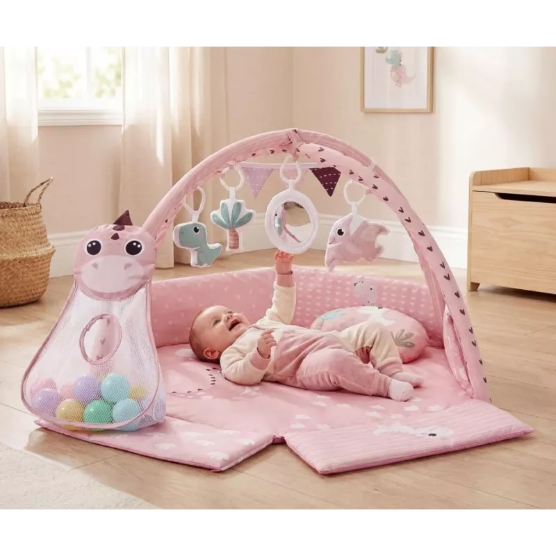 Mokomasis kilimėlis Dino Pink TinyMini rožinis
