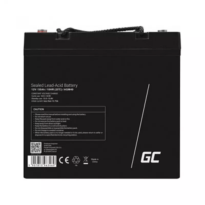 AGM akumuliatorius Green Cell AGM49 55 Ah 12 V jūrinėms ir laisvalaikio reikmėms
