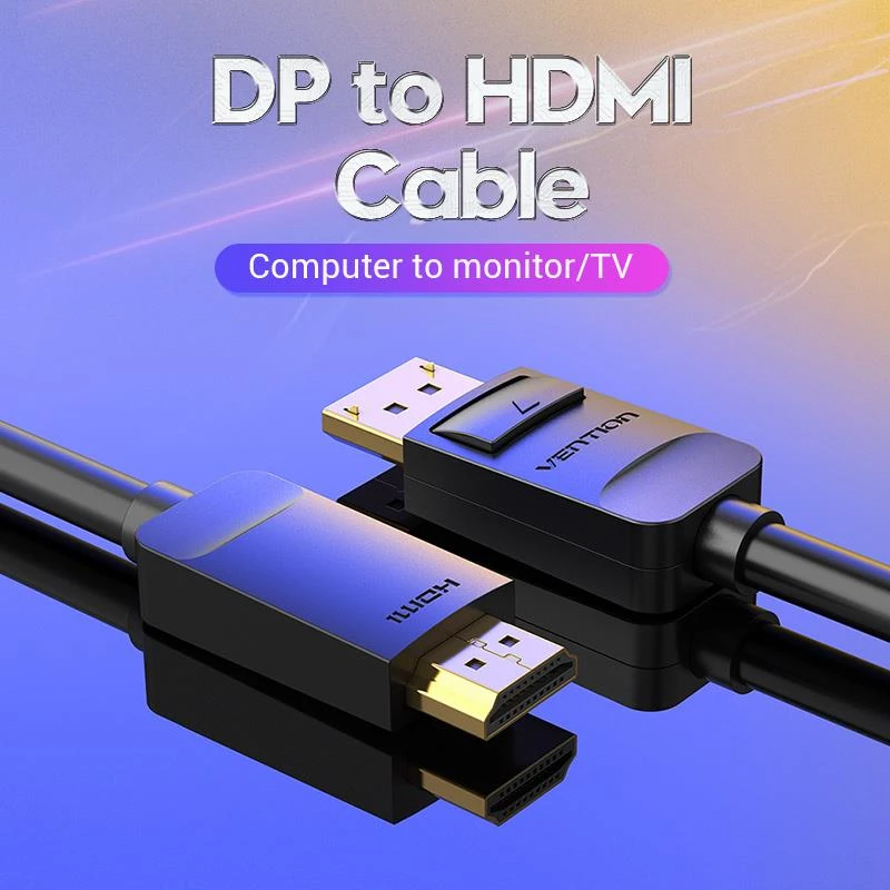 Laidas DP į HDMI 2M/JUODAS Hadbh Vention