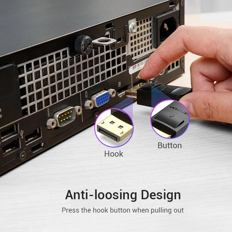 Laidas DP į HDMI 2M/JUODAS Hadbh Vention