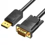 Laidas DP į VGA 2M/JUODAS Hblbh Vention