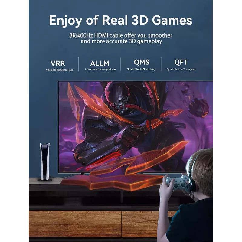 HDMI kabelis 8K/10M Juodas Aanbl Vention