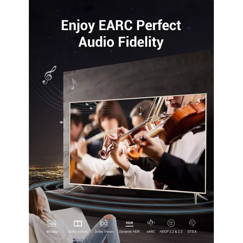 HDMI kabelis 8K/10M Juodas Aanbl Vention