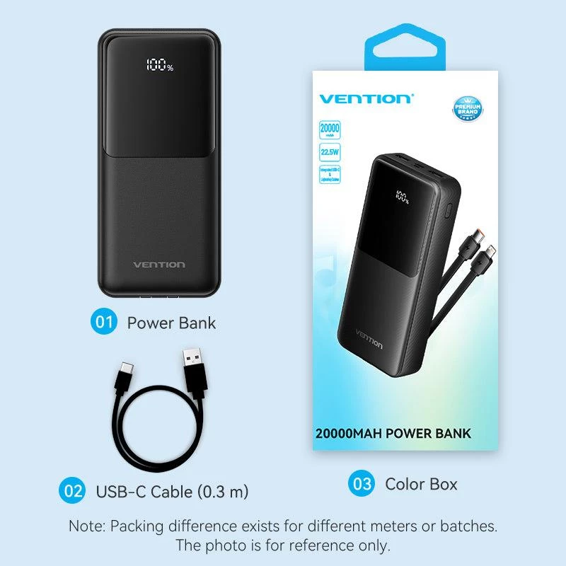 Power Bank USB 20000 mAh 22,5 W Baltas FHPW0 Vention