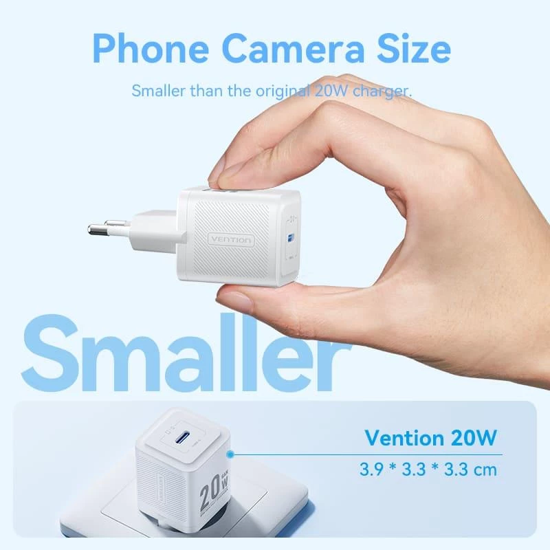 Mobiliojo telefono sieninis įkroviklis USB-C 20W TZ-FEPW0-EU-02 Vention