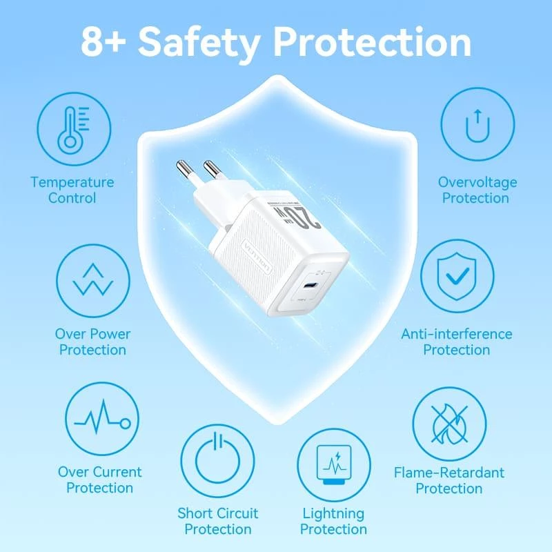 Mobiliojo telefono sieninis įkroviklis USB-C 20W TZ-FEPW0-EU-02 Vention