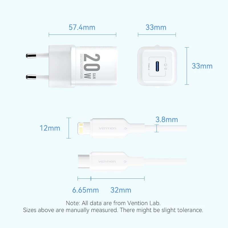 Mobiliojo telefono sieninis įkroviklis USB-C 20W TZ-FEPW0-EU-02 Vention