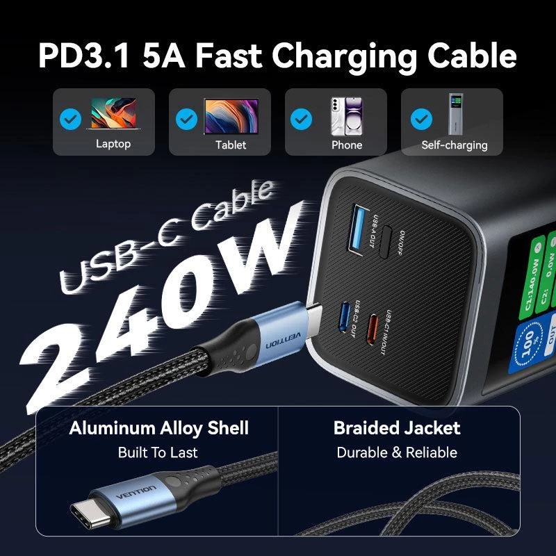 Power Bank USB 27000 mAh 140W / FKEH0 Vention