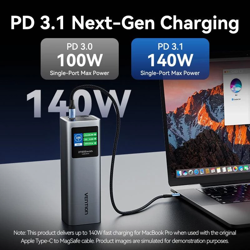 Power Bank USB 27000 mAh 140W / FKEH0 Vention