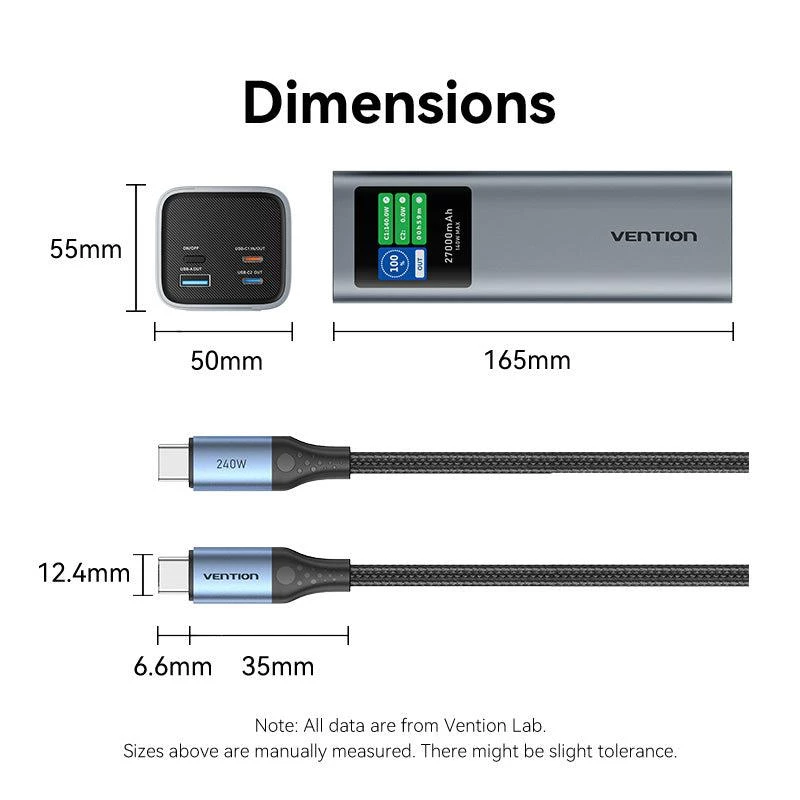 Power Bank USB 27000 mAh 140W / FKEH0 Vention