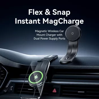 Automobilinis magnetinis belaidis kroviklis KSJB0 Vention juodas
