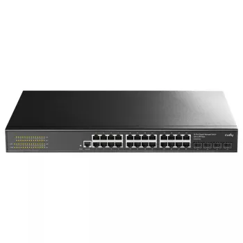 Valdomas L2 Gigabit Ethernet komutatorius Cudy GS2008S2 su 8 RJ-45 10/100/1000 prievadais ir 2 SFP, 1U stelažinis, juodas
