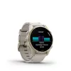 Išmanusis laikrodis GARMIN Fenix 8 43 mm, 1,3 colio AMOLED 416×416, liečiamas ekranas, Wi‑Fi, GPS, 32 GB, auksinis korpusas, pilkas odinis dirželis