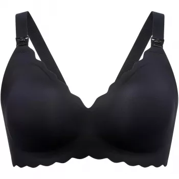 Momcozy YN46 (M) | Besiūlis Gėlių Motinystės Liemenėlė Push-up | Juoda Gėlėta