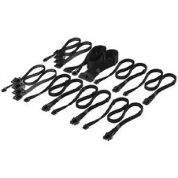 Corsair Premium Sleeved DC Cable Pro Kit, skirta Type-5 maitinimo šaltiniams – juoda