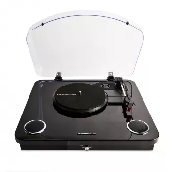Pavarų diržu varomas vinilinis grotuvas Energy Sistem BlackSpin juodas permatomas 33 45 78 aps/min