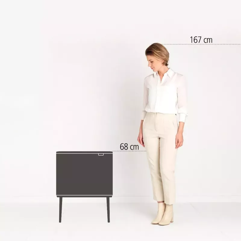 Brabantia Bo Touch Bin šiukšlių dėžė 33 L 3 krepšeliai Smėlio spalva