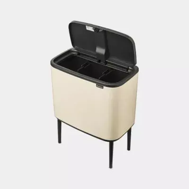 Brabantia Bo Touch Bin šiukšlių dėžė 33 L 3 krepšeliai Smėlio spalva