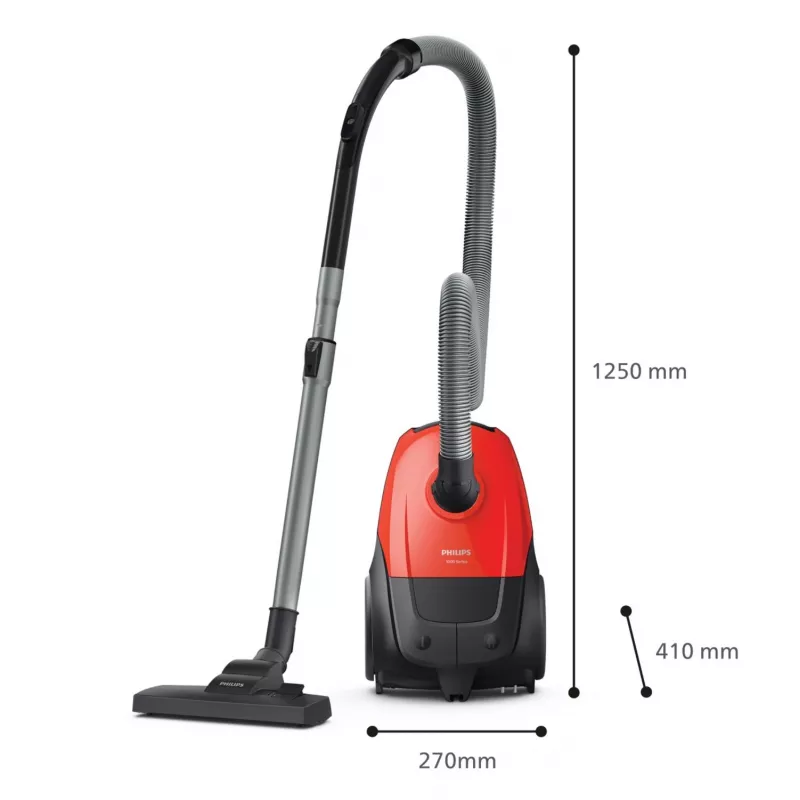Cilindrinis dulkių siurblys Philips 1000 serijos XD1111/10, 800 W, sausas valymas, dulkių maišas 3 l, HEPA, 77 dB