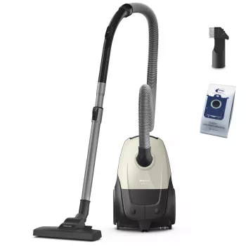 Philips XD1101/10 dulkių siurblys, 800 W, 3 l, cikloninis, su maišeliu, juodas/ smėlio spalvos