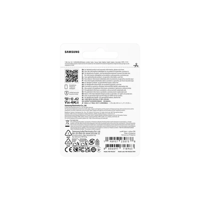 Samsung MB-MH256T/WW T9 microSD 256 GB atminties kortelė